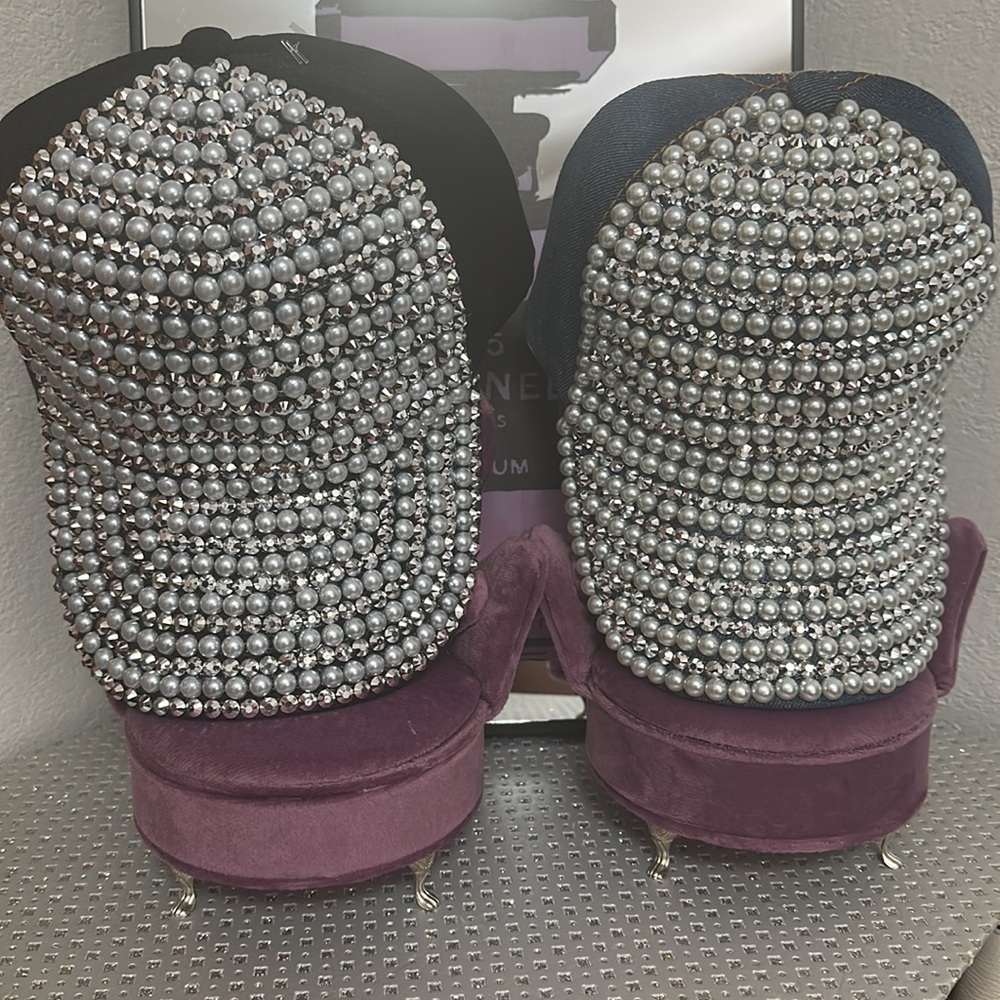 Pearl and Rhinestone Baseball Cap NWOT - Picture 4 of 7